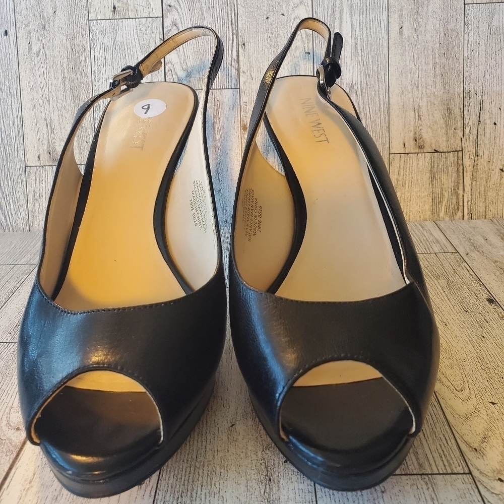 NINE WEST Woman's Black High Heels Sandals 9 M. - Picture 2 of 12